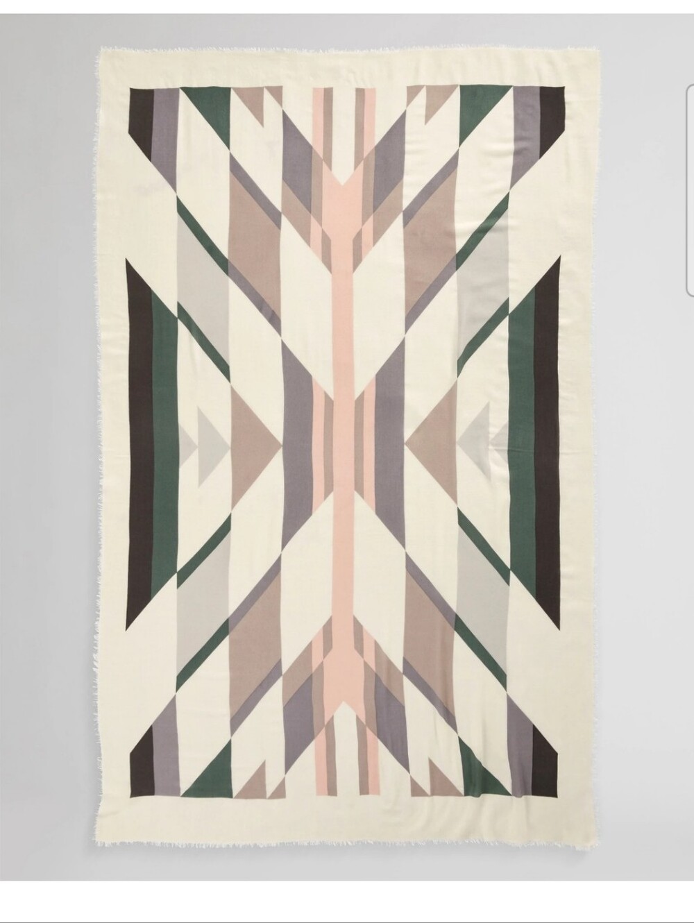 Pendleton Oversized Featherweight Wool Scarf in Cream Wyeth Trail
